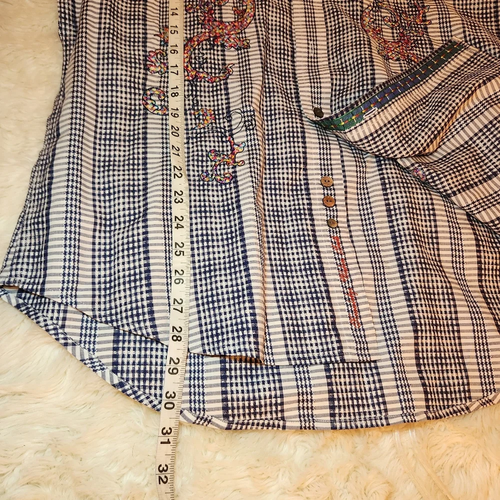 Robert Graham Plaid Embroidered Mens Shirt Suze Large - Picture 7 of 16